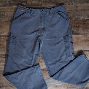 Jeep Heavyweight Duck Canvas Cargo Overland Pants Size 38x32 In Slate Gray